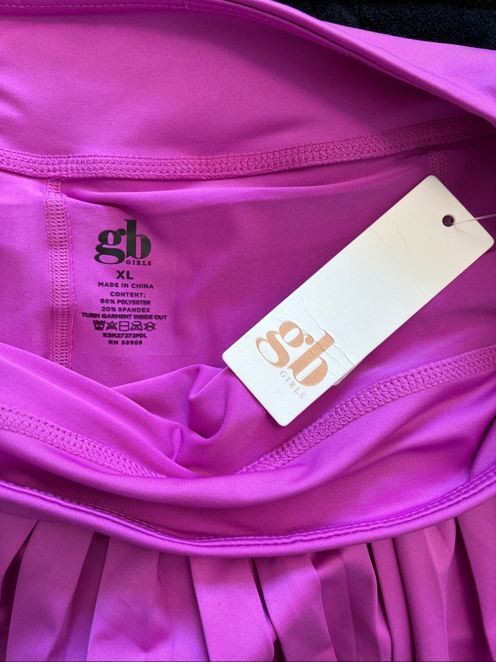 GB Magenta Pleated Tennis Skort XL Athletic Activewear Built-In Shorts - Picture 8 of 8